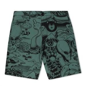 NEW RIPNDIP men's dark twisted fantasy twill shorts in olive/black